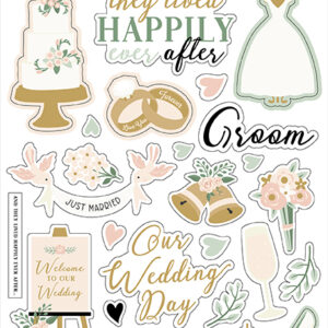 Echo Park Marry Me 6X13 Chipboard Accents