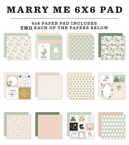 Echo Park Marry Me 6X6 Paper Pad