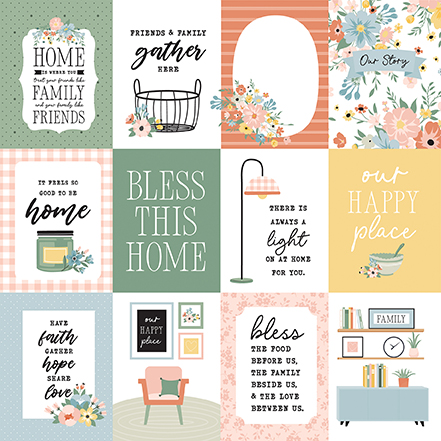 Echo Park Our Happy Place 12X12 3X4 Journaling Cards