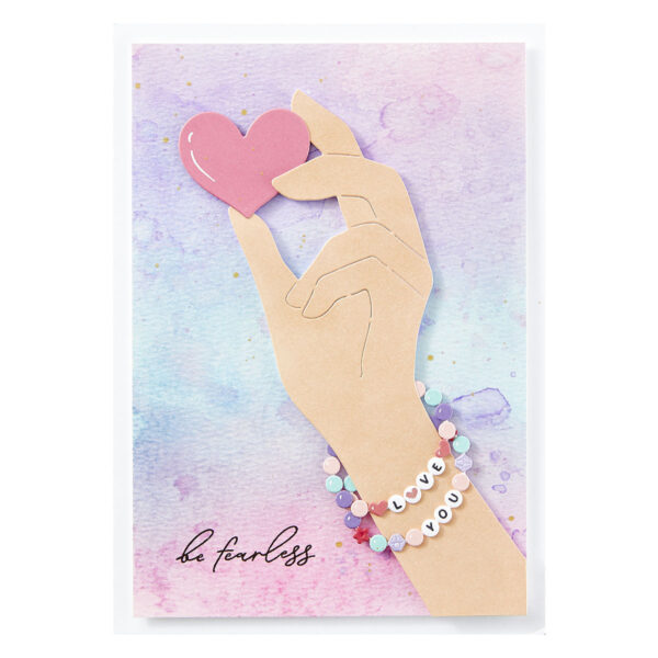 Spellbinders Bestie Heart in Hand Etched Dies From the Beads of Friendship Collection