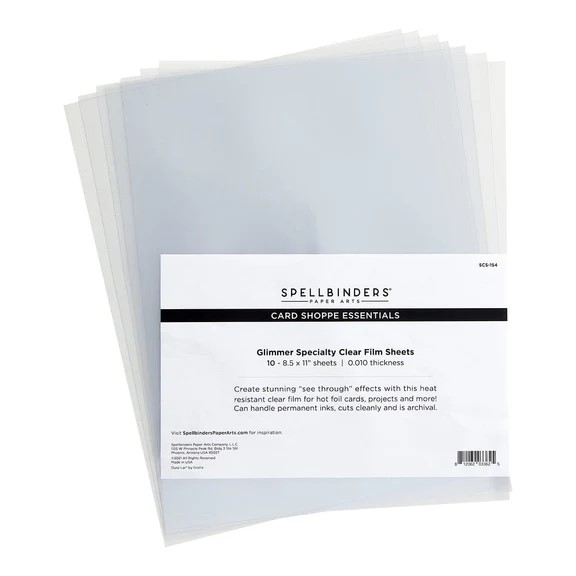 SPELLBINDERS GLIMMER SPECIALTY CLEAR FILM 8.5 X 11