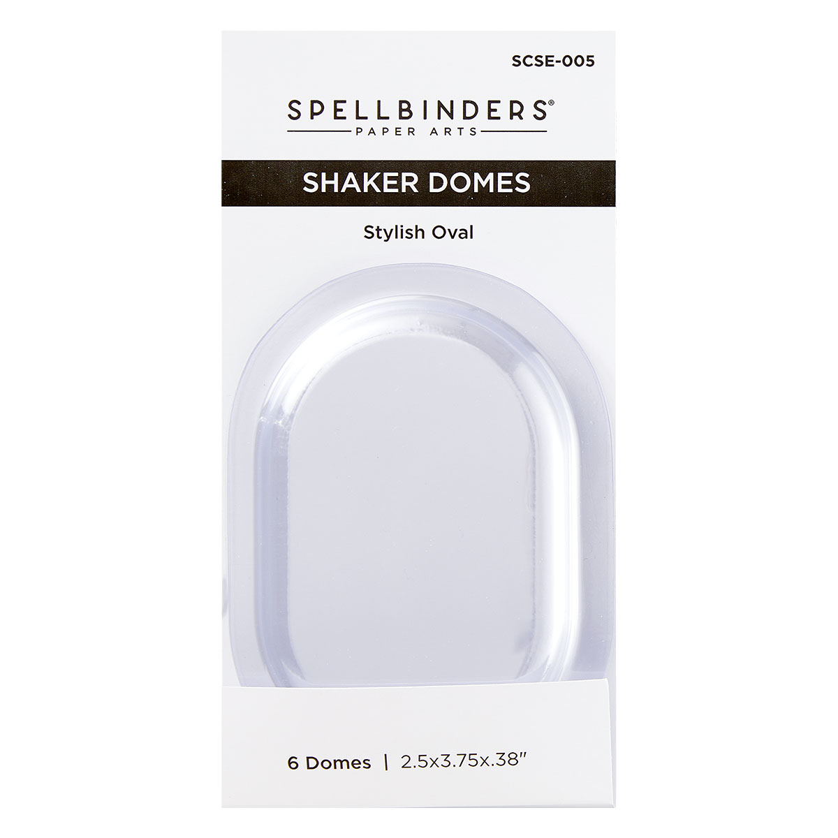 Spellbinders Stylish Oval Shaker Dome – 6 Pack