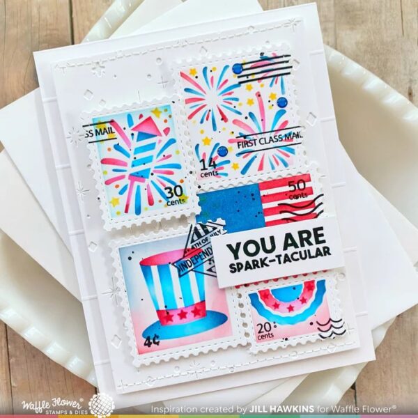 Waffle Flower PC Stamp 4th of July