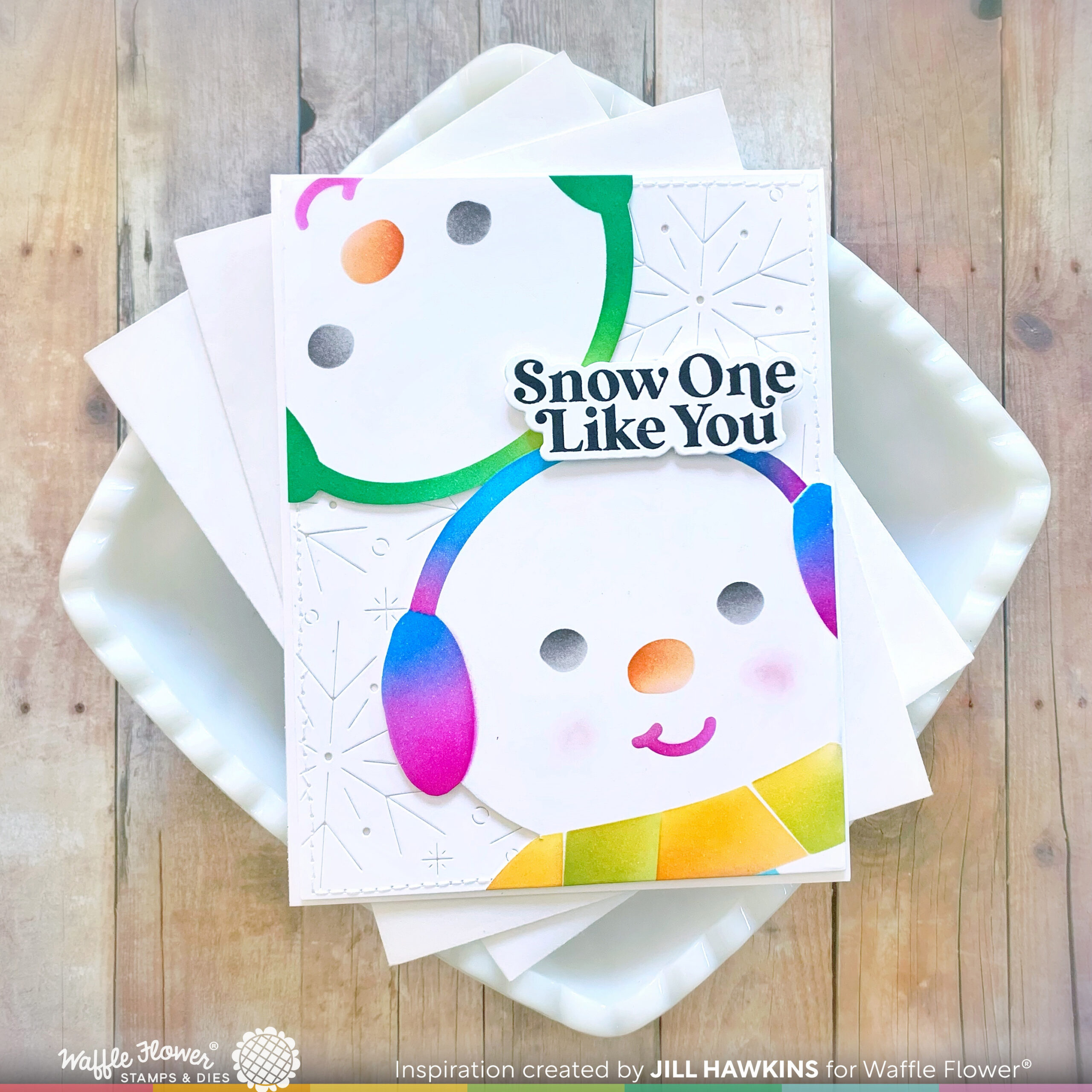 Waffle Flower Stencil Oversized Snowman