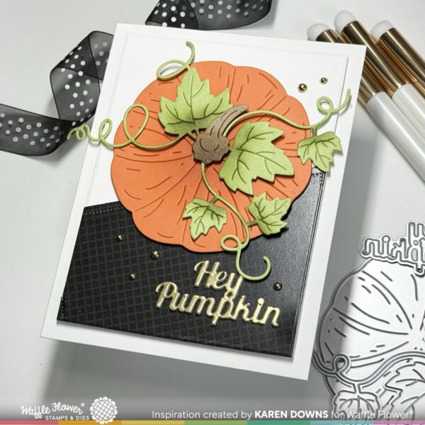 Waffle Flower Die Pumpkin With Stem