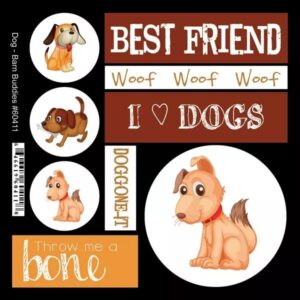 SCRAPBOOK CUSTOMS STICKER BARN BUD DOG