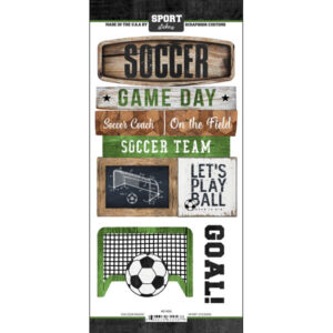 SCRAP CUST STICKER SOCCER WOOD