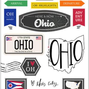 SCRAPBOOK CUSTOMS STATE STICKER OHIO POSTAGE