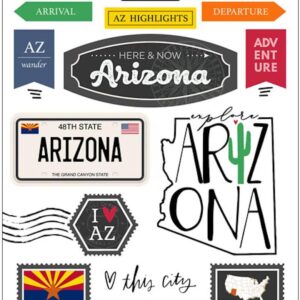 SCRAPBOOK CUSTOMS STATE STICKER ARIZONIA POSTAGE