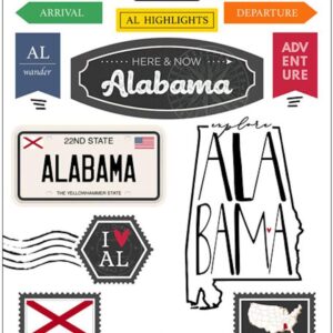 SCRAPBOOK CUSTOMS STATE STICKER ALABAMA POSTAGE