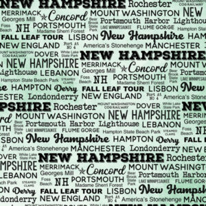 SCRAPBOOK CUSTOMS POSTAGE MAP 12X12 NEW HAMPSHIRE