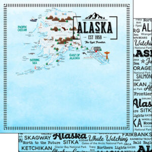 SRAPBOOK CUSTOMS POSTAGE MAP 12X12 ALASKA