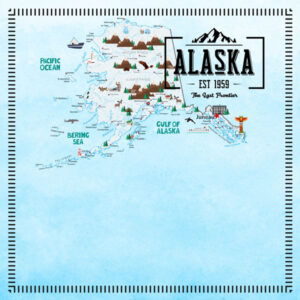 SRAPBOOK CUSTOMS POSTAGE MAP 12X12 ALASKA