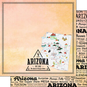 SCRAPBOOK CUSTOMS POSTAGE MAP 12X12 ARIZONA