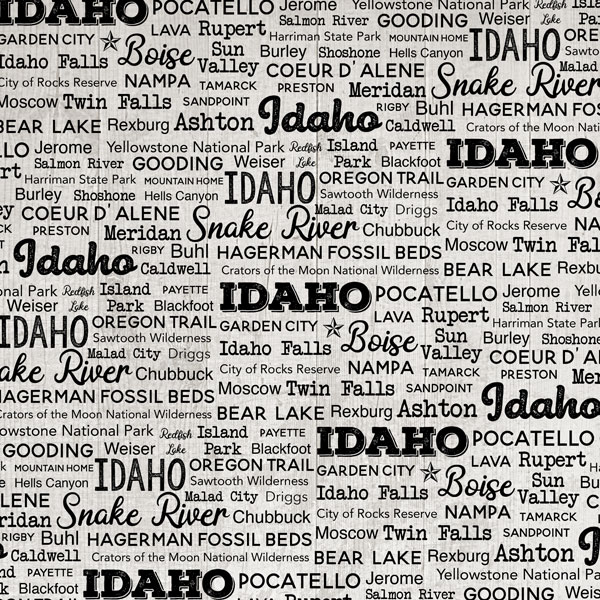 SCRAPBOOK CUSTOMS POSTAGE MAP 12X12 IDAHO