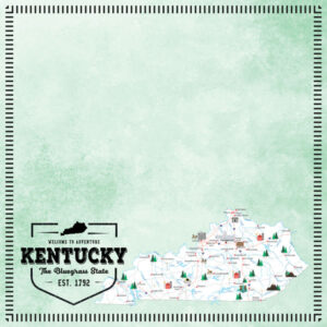 SCRAPBOOK CUSTOMS POSTAGE MAP 12X12 KENTUCKY