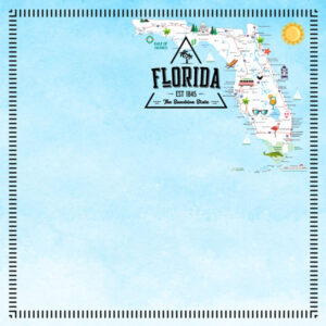 SCRAPBOOK CUSTOMS POSTAGE MAP 12X12 FLORIDA