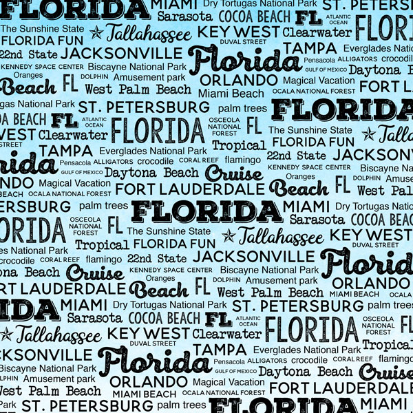 SCRAPBOOK CUSTOMS POSTAGE MAP 12X12 FLORIDA