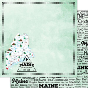 SCRAPBOOK CUSTOMS POSTAGE MAP 12X12 MAINE