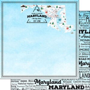 SCRAPBOOK CUSTOMS POSTAGE MAP 12X12 MARYLAND