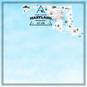 SCRAPBOOK CUSTOMS POSTAGE MAP 12X12 MARYLAND