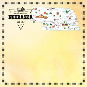 SCRAPBOOK CUSTOMS POSTAGE MAP 12X12 NEBRASKA