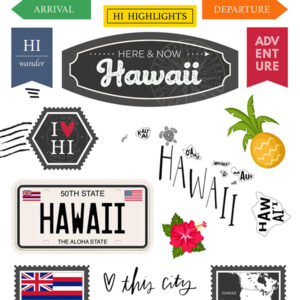 SCRAPBOOK CUSTOMS STATE STICKER HAWAII POSTAGE