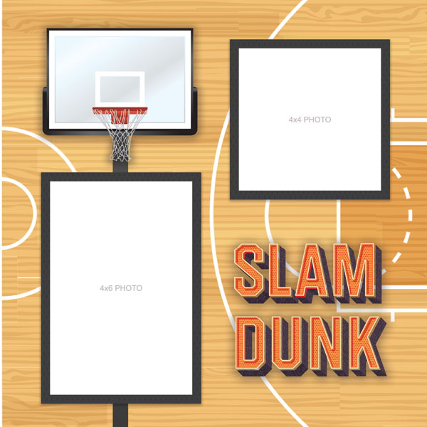 SCRAPBOOK CUSTOMS 12X12 BASKETBALL QUICK PAGES RIGHT