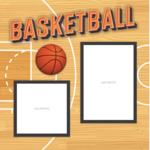 SCRAPBOOK CUSTOMS 12X12 BASKETBALL QUICK PAGES LEFT