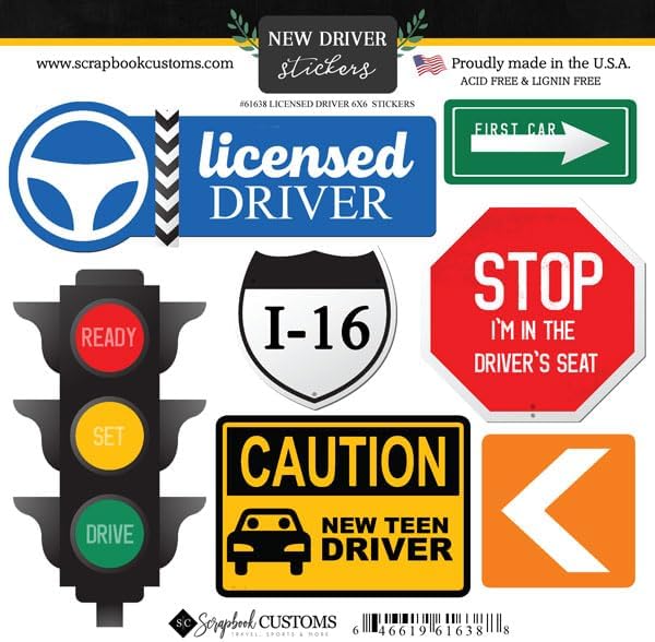 SCRAPBOOK CUSTOMS STICKERS LICENSED DRIVER