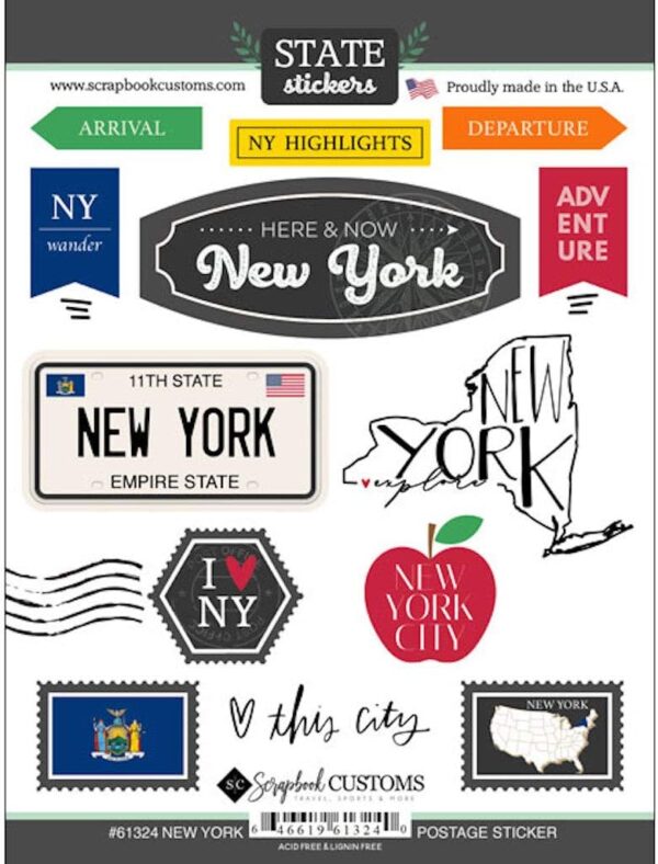 SCRAPBOOK CUSTOMS STICKER NEW YORK POSTAGE