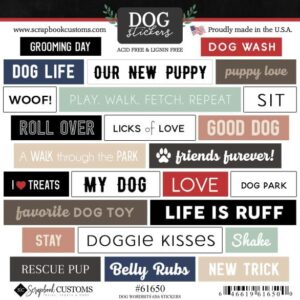 SCRAPBOOK CUSTOMS STICKER DOG WORDBITS