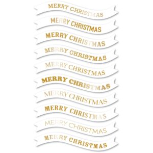 Memory Box Merry Christmas Foil Banners White Tabs