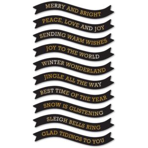 Memory Box Merry and Bright Foil Banners Black Tabs