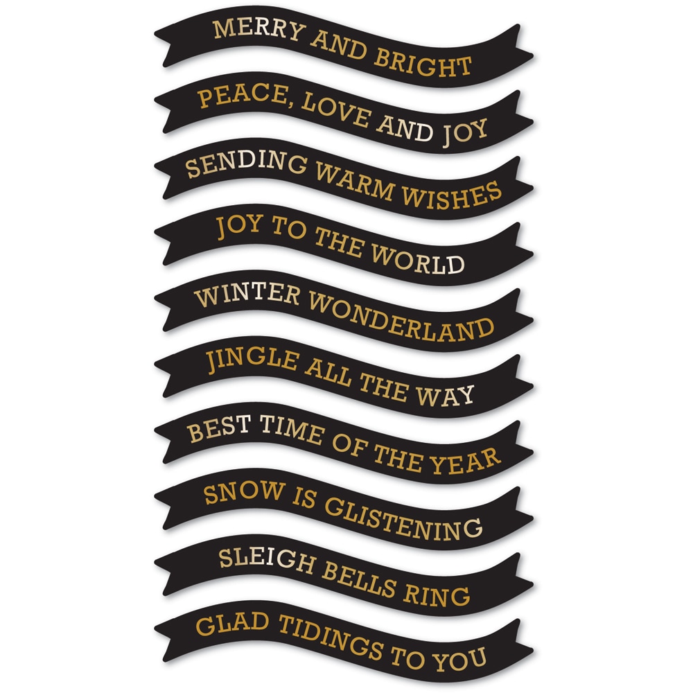 Memory Box Merry and Bright Foil Banners Black Tabs