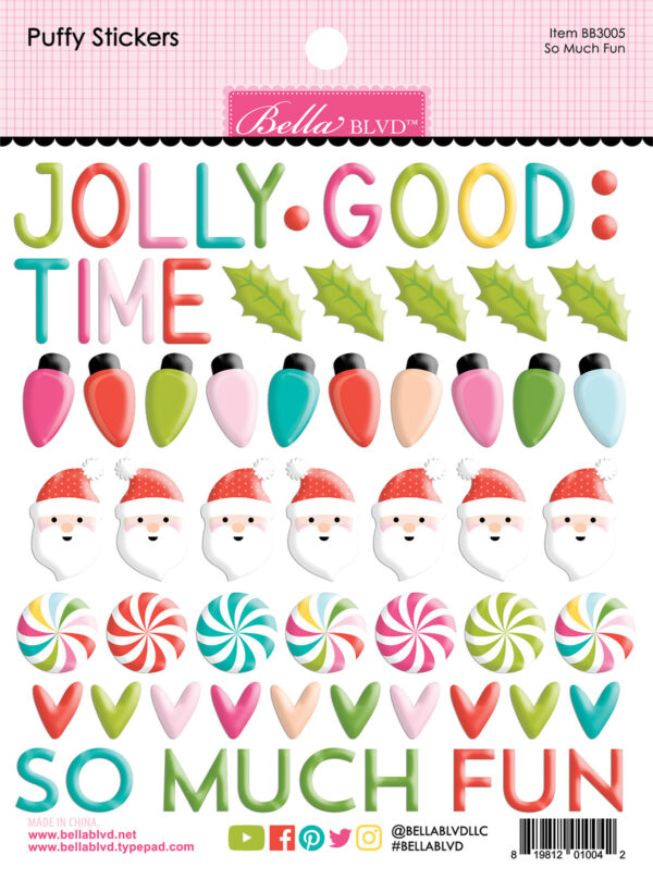 Bella Boulevard Merry Mingle So Much Fun Puffy Stickers