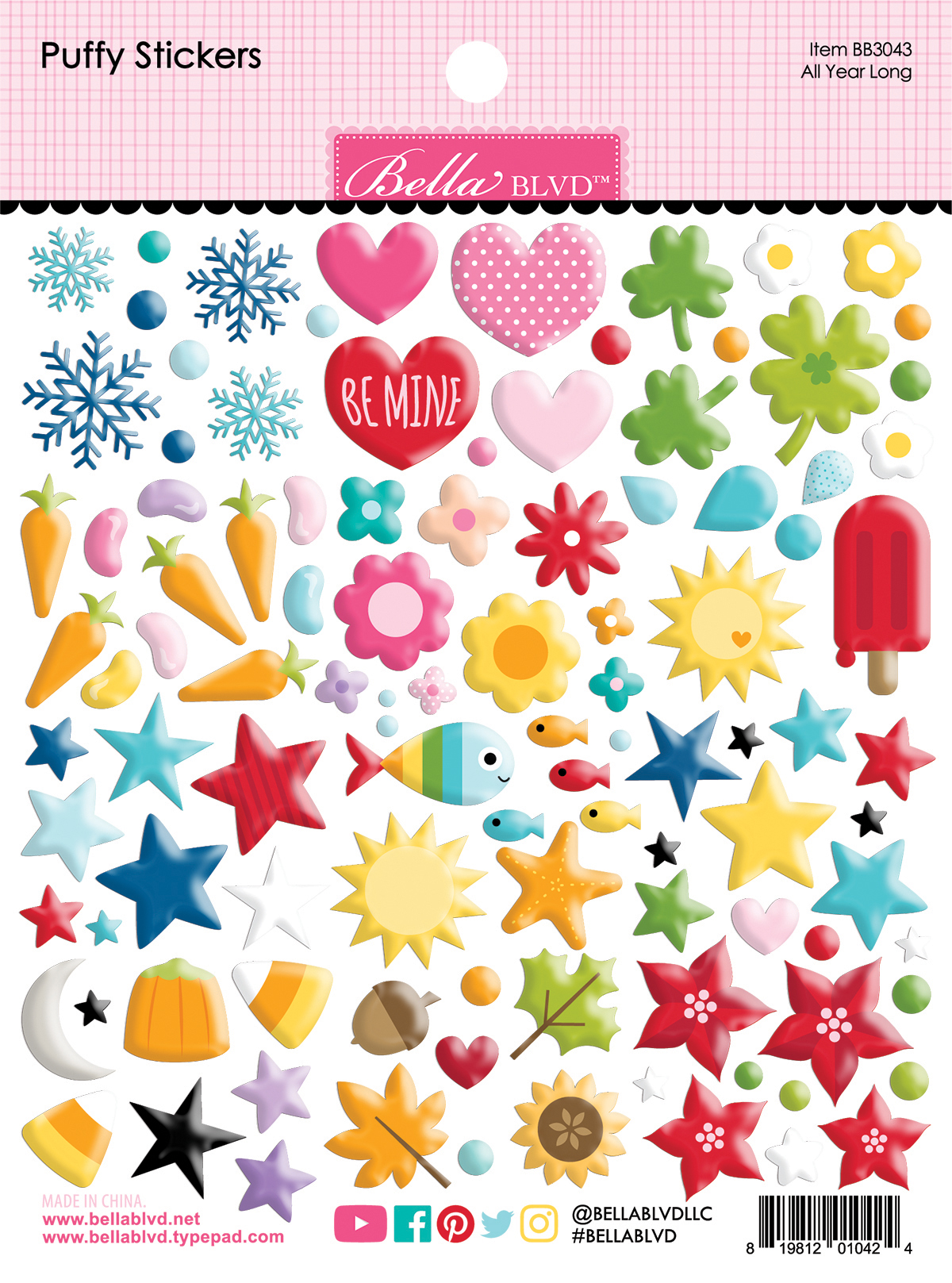 Bella Boulevard My Life 365 All Year Long Puffy Stickers