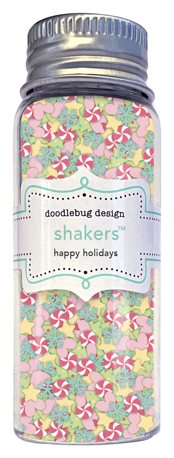 Doodlebug Tinsel Time Happy Holidays Shakers