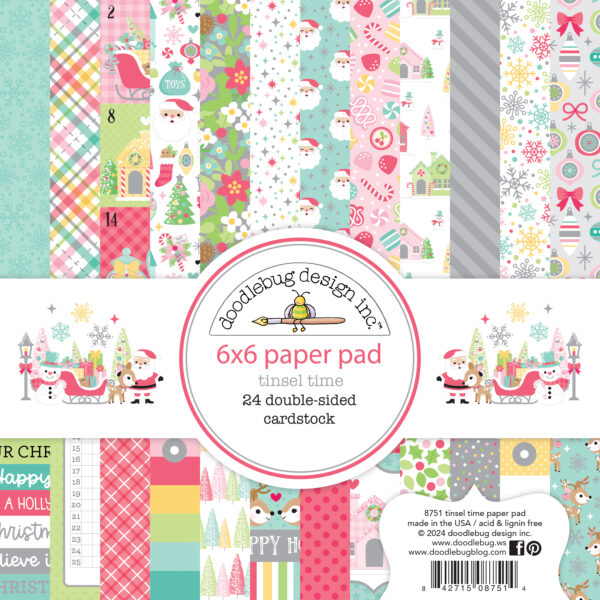 Doodlebug Tinsel Time 6X6 Paper Pad