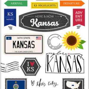 SCRAPBOOK CUSTOMS STATE STICKER KANSAS POSTAGE