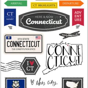 SCRAPBOOK CUSTOMS STATE STICKER CONNECTICUT POSTAGE