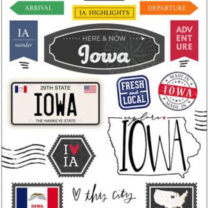 SCRAPBOOK CUSTOMS STATE STICKER IOWA POSTAGE