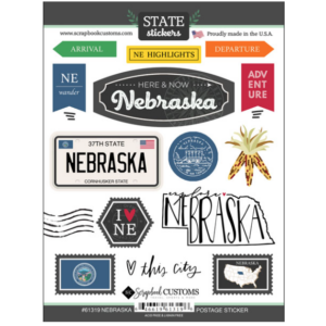 SCRAPBOOK CUSTOMS STATE STICKER NEBRASKA POSTAGE