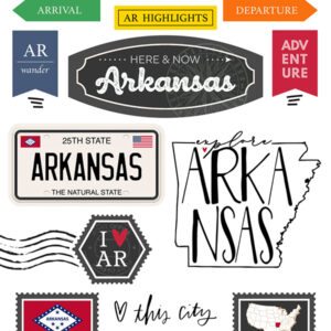 SCRAPBOOK CUSTOMS STATE STICKER ARKANSAS