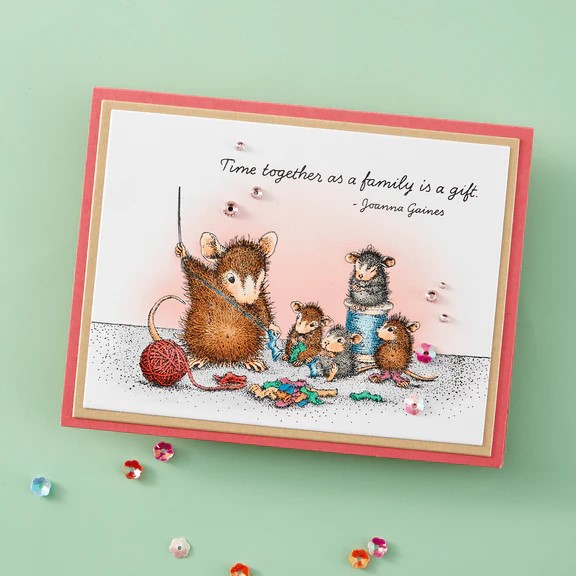 SPELLBINDERS STAMP HOUSE MOUSE SEW SWEET