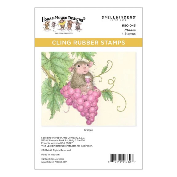 SPELLBINDERS STAMP HOUSE MOUSE CHEERS