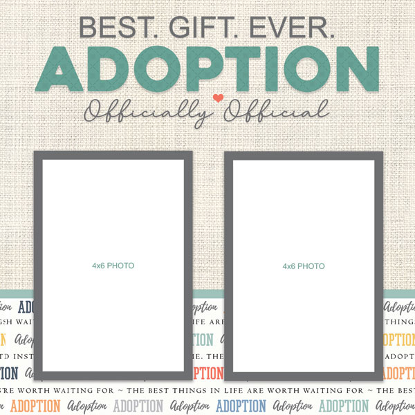 SCRAPBOOK CUSTOMS 12X12 ADOPTION LEFT QUICK PAGE