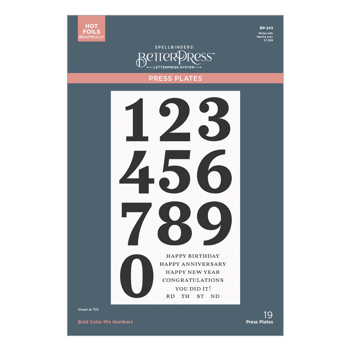 Spellbinders Bold Color Mix Numbers Press Plates From the Color Mix Celebrations Collection