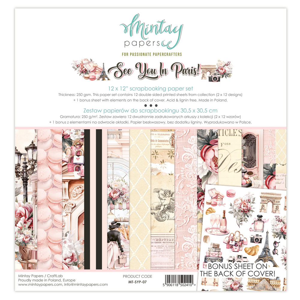 Mintay See You in Paris 12 X 12 Collection Pack