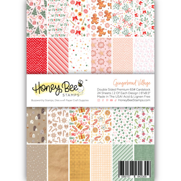 Honey Bee Gingerbread Village Paper Pad 6x8.5 - 24 Double Sided Sheets